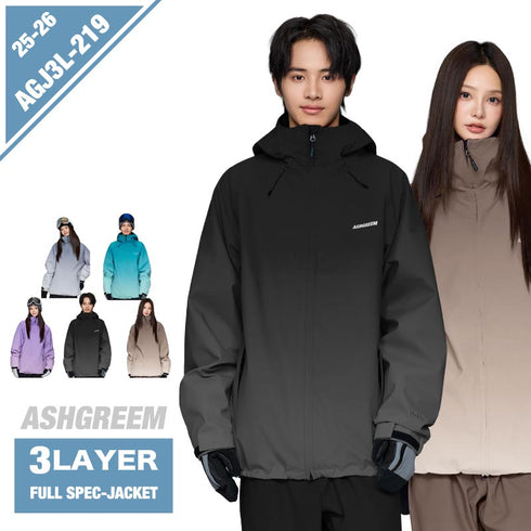 ASHGREEM (アッシュグリーム) 25-26 【予約商品】 スノーボードウェア ジャケット 単品 フルシーム グラデ AGJ3L-219 スノーウェア スノボウェア スキーウェア スノボーウェア 上 スノージャケット メンズ レディース 新作